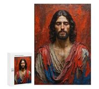 Rompecabezas para Adolescentes 300 PCS Jesus in Redand Blue Robe Rompecabezas para Adultos Juego De Ingenio Decoración del Hogar Regalos para Reducir El Estrés 300 PCS