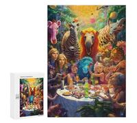 Rompecabezas para Adolescentes 300 PCS Jungle Dinner Party Rompecabezas Juguetes Antiestrés Decoración Diversión En Casa Actividades, 300 PCS