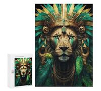 Rompecabezas para Adolescentes 300 PCS Jungle Majesty Lion's Coronation Rompecabezas para Adultos Juego De Ingenio Decoración del Hogar Actividades Divertidas En Casa 300 PCS