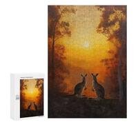 Rompecabezas para Adolescentes 300 PCS Kangaroo Forest Sunset Rompecabezas para Adultos Juegos Divertidos Análisis Y Lógica Interacción Entre Padres E Hijos 300 PCS