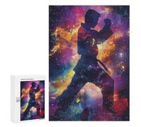 Rompecabezas para Adolescentes 300 PCS Karate Galaxy Silhouette Rompecabezas para Adultos Juegos Relajantes Pero Divertidos Y Humorísticos 300 PCS