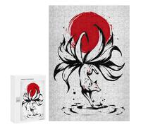 Rompecabezas para Adolescentes 300 PCS Kitsune Nine Tailed Fox Rompecabezas para Adultos Juegos Relajantes Desafío Difícil Desafío Educativo 300 PCS