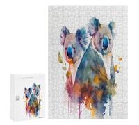 Rompecabezas para Adolescentes 300 PCS Koala Bear Watercolor Art Rompecabezas para Adultos Juegos Relajantes Pero Divertidos Y Humorísticos 300 PCS