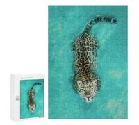 Rompecabezas para Adolescentes 300 PCS Leopard Swimming in Water-4 Rompecabezas para Adolescentes Juego Familiar Decoración De Pared Interacción Entre Padres E Hijos 300 PCS