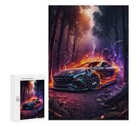 Rompecabezas para Adolescentes 300 PCS Lightning Car in Forest Rompecabezas para Adultos Juegos Relajantes Decoración Perfecta Regalos De Cumpleaños Y Únicos 300 PCS