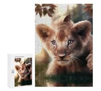 Rompecabezas para Adolescentes 300 PCS Lion Cub and Butterfly Rompecabezas para Adultos Juegos Relajantes Decoración Perfecta Regalos De Cumpleaños Y Únicos 300 PCS