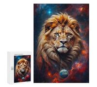 Rompecabezas para Adolescentes 300 PCS Lion of The Cosmos Rompecabezas para Adultos Juego De Ingenio Decoración del Hogar Regalos para Reducir El Estrés 300 PCS