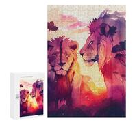 Rompecabezas para Adolescentes 300 PCS Lions in Love The King Rompecabezas para Adultos Juegos Relajantes Pero Divertidos Y Humorísticos 300 PCS