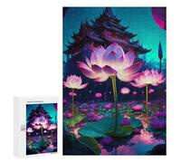 Rompecabezas para Adolescentes 300 PCS Lotus Lantern Festival Night Scene Rompecabezas Juguetes Antiestrés Decoración Diversión En Casa Actividades, 300 PCS