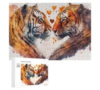 Rompecabezas para Adolescentes 300 PCS Love Between Tigers A Heartfelt Encounter Rompecabezas para Adultos Juego De Ingenio Decoración del Hogar Actividades Divertidas En Casa 300 PCS