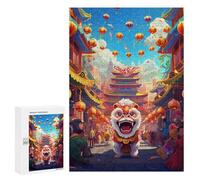 Rompecabezas para Adolescentes 300 PCS Lunar New Year Parade Rompecabezas para Adultos Juegos Relajantes Pero Divertidos Y Humorísticos 300 PCS