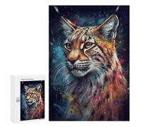 Rompecabezas para Adolescentes 300 PCS Lynx Painting Rompecabezas para Adultos Juegos De Relajación Ensamblaje De Patrones Interacción Entre Padres E Hijos 300 PCS