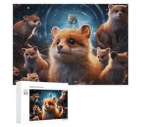 Rompecabezas para Adolescentes 300 PCS Magical Fox Gathering in Winter Night Rompecabezas para Adultos Juegos Familiares Análisis Y Lógica Actividades Divertidas En Casa 300 PCS