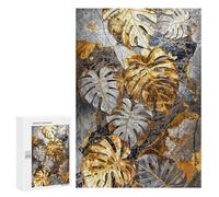 Rompecabezas para Adolescentes 300 PCS Metallic Monstera Elegance Rompecabezas para Adolescentes Juego Familiar Decoración De Pared Interacción Entre Padres E Hijos 300 PCS