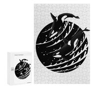 Rompecabezas para Adolescentes 300 PCS Minimalist Killer Whale Rompecabezas Juguetes Antiestrés Corte De Precisión Interacción Entre Padres E Hijos 300 PCS