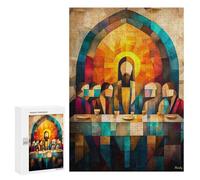 Rompecabezas para Adolescentes 300 PCS Modern Cubist Vision of The Last Supper Rompecabezas para Adultos Juego Práctico Decoración De Pared Cumpleaños Y Navidad 300 PCS