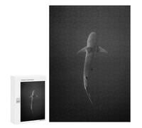 Rompecabezas para Adolescentes 300 PCS Monochrome Shark Swimming in Dark Water Rompecabezas para Adultos Juegos De Relajación Análisis Y Lógica Diversión En Casa Actividades, 300 PCS
