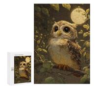 Rompecabezas para Adolescentes 300 PCS Moonlit Forest Owl Juego De Rompecabezas Familiar Decoración Perfecta Cumpleaños Y Navidad 300 PCS