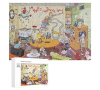 Rompecabezas para Adolescentes 300 PCS Mother's Day Chaos A Family's Wild Celebration! Rompecabezas para Adultos Juegos Familiares Análisis Y Lógica Actividades Divertidas En Casa 300 PCS