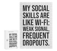 Rompecabezas para Adolescentes 300 PCS My Social Skills Are Like Like Wi-Fi Rompecabezas Juegos Relajantes Decoración Perfecta Cumpleaños Y Navidad 300 PCS