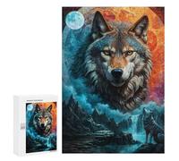 Rompecabezas para Adolescentes 300 PCS Mystical Moon Lone Wolf Rompecabezas para Adultos Juegos Relajantes Decoración Perfecta Regalos De Cumpleaños Y Únicos 300 PCS