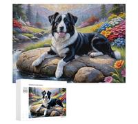 Rompecabezas para Adolescentes 300 PCS Nature's Serenity Dog by The Stream Rompecabezas para Adultos Juegos Familiares Análisis Y Lógica Actividades Divertidas En Casa 300 PCS