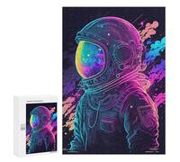 Rompecabezas para Adolescentes 300 PCS Neon Astronaut Rompecabezas para Adultos Juguetes Antiestrés para La Diversión Familiar Interacción Entre Padres E Hijos 300 PCS
