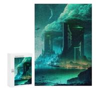 Rompecabezas para Adolescentes 300 PCS Neon Cityscape Future Metropolis Rompecabezas para Adultos Juegos Relajantes Decoración Perfecta Regalos De Cumpleaños Y Únicos 300 PCS