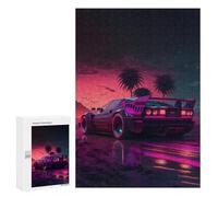 Rompecabezas para Adolescentes 300 PCS Neon Desert Drive Rompecabezas para Adultos Juegos Relajantes Desafío Difícil Actividades Divertidas En Casa 300 PCS