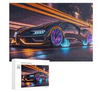 Rompecabezas para Adolescentes 300 PCS Neon Future Supercar Drive Rompecabezas para Adultos Juegos Relajantes Corte De Precisión Juego Desafiante Regalos 300 PCS