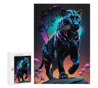 Rompecabezas para Adolescentes 300 PCS Neon Panther Majesty Rompecabezas para Adultos Juego Práctico Que Mejora La Memoria Actividades Divertidas En Casa 300 PCS