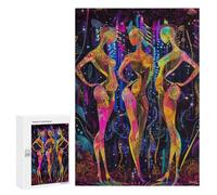 Rompecabezas para Adolescentes 300 PCS Neon Radiance - The Three Muses in A Futuristic Glow Rompecabezas para Adultos Juegos Relajantes Decoración Perfecta Regalos De Cumpleaños Y Únicos 300 PCS