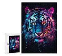 Rompecabezas para Adolescentes 300 PCS Neon Tiger Nebulae Rompecabezas para Adolescentes Juguetes Antiestrés Mejora La Memoria 300 PCS