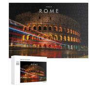 Rompecabezas para Adolescentes 300 PCS Night Lights of Rome Colosseum Glow Rompecabezas para Adultos Juegos Familiares Análisis Y Lógica Actividades Divertidas En Casa 300 PCS