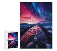 Rompecabezas para Adolescentes 300 PCS Northern Lights at The Sky Rompecabezas para Adultos Juego Familiar Decoración Desafiante De Completar 300 PCS