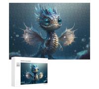 Rompecabezas para Adolescentes 300 PCS Oceanic Fantasy Whimsical Sea Dragon Rompecabezas para Adultos Juego De Ingenio Decoración del Hogar Actividades Divertidas En Casa 300 PCS