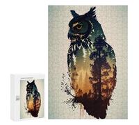 Rompecabezas para Adolescentes 300 PCS Owl Silhouette Rompecabezas para Adultos Juegos Relajantes Pero Divertidos Y Humorísticos 300 PCS