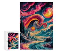 Rompecabezas para Adolescentes 300 PCS Painting to The Pink World Rompecabezas para Adolescentes Juguetes Antiestrés Mejora La Memoria 300 PCS