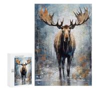 Rompecabezas para Adolescentes 300 PCS Palette Moose Painting Rompecabezas De Juguete Decoración De Pared Decoración del Hogar Cumpleaños Y Navidad 300 PCS