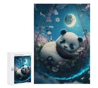 Rompecabezas para Adolescentes 300 PCS Panda Dreams in Flowers Rompecabezas para Adultos Juguetes De Bricolaje Desafío Difícil Cumpleaños 300 PCS