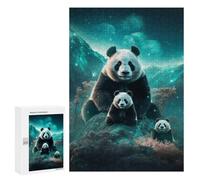 Rompecabezas para Adolescentes 300 PCS Panda Family in Fantasy Land Rompecabezas para Adultos Juegos Familiares Análisis Y Lógica Actividades Divertidas En Casa 300 PCS