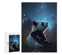 Rompecabezas para Adolescentes 300 PCS Panda Galaxy Animal Rompecabezas para Adultos Juegos Relajantes Desafío Difícil Desafío Educativo 300 PCS