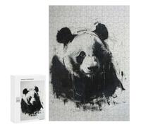 Rompecabezas para Adolescentes 300 PCS Panda In Charcoal Portrait Rompecabezas para Adultos Juego De Ingenio Decoración del Hogar Regalos para Reducir El Estrés 300 PCS