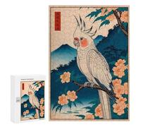 Rompecabezas para Adolescentes 300 PCS Parrot Bird Japanese Art Rompecabezas para Adultos Juegos Relajantes Desafío Difícil Desafío Educativo 300 PCS