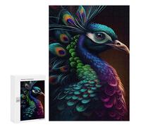 Rompecabezas para Adolescentes 300 PCS Peacock Color Rompecabezas Juguetes Antiestrés Corte De Precisión Interacción Entre Padres E Hijos 300 PCS