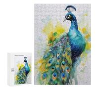 Rompecabezas para Adolescentes 300 PCS Peacock Watercolor Rompecabezas para Adultos Juguetes Antiestrés para La Diversión Familiar Interacción Entre Padres E Hijos 300 PCS
