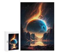 Rompecabezas para Adolescentes 300 PCS Planetary Reflections in Space -4 Rompecabezas para Adultos Juego Familiar Decoración Desafiante De Completar 300 PCS