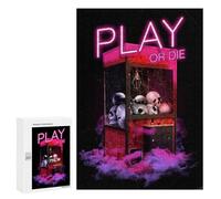 Rompecabezas para Adolescentes 300 PCS Play Or Die Gamer Quote Rompecabezas para Adolescentes Juguetes Antiestrés Mejora La Memoria 300 PCS
