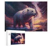Rompecabezas para Adolescentes 300 PCS Polar Bear Lightning Storm-8 Rompecabezas para Adultos Juegos Relajantes Desafío Difícil Actividades Divertidas En Casa 300 PCS