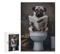Rompecabezas para Adolescentes 300 PCS Pug Dog Funny Cute Rompecabezas para Adultos Juguetes Antiestrés Arte De Pared Interacción Entre Padres E Hijos 300 PCS
